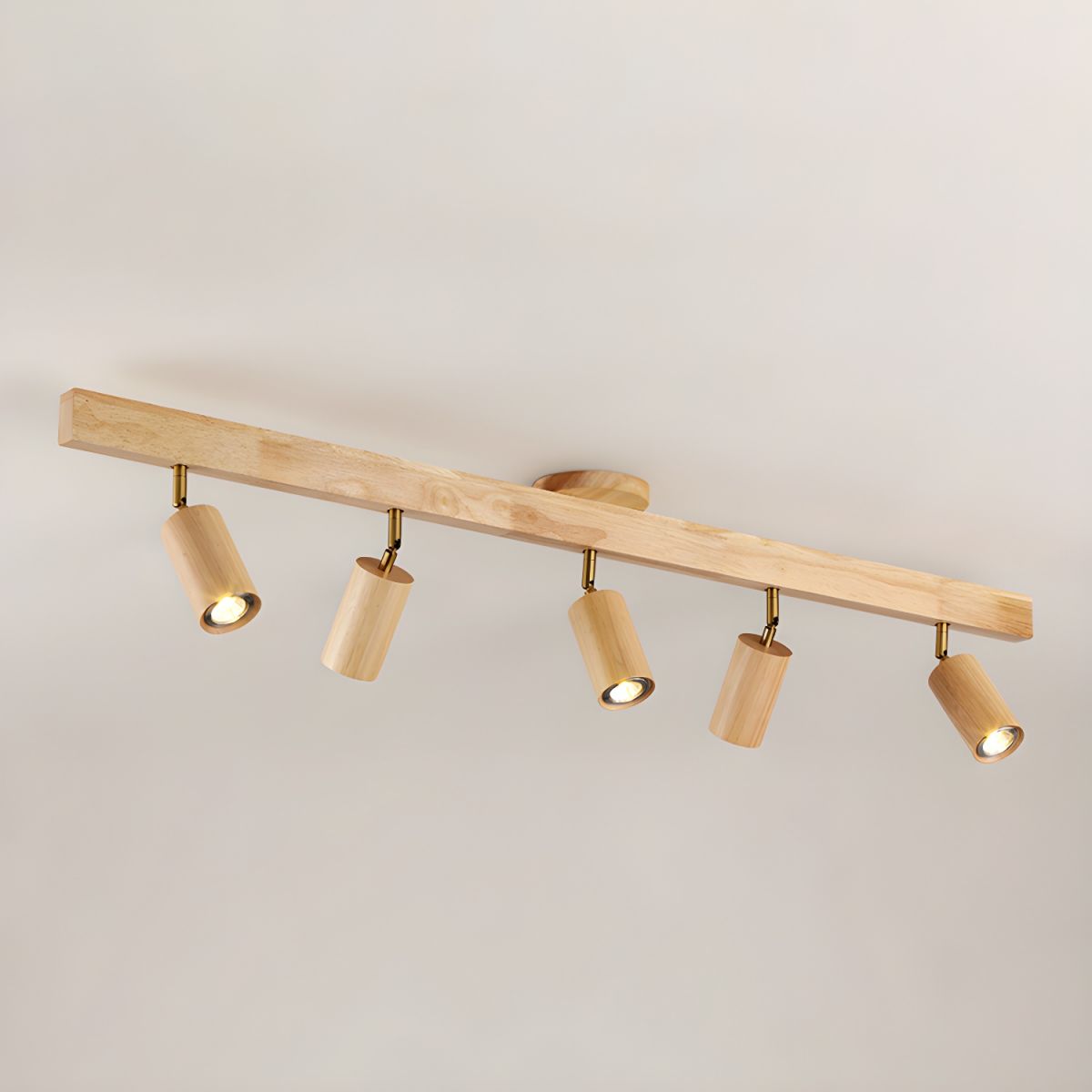 Natural Wood Beam Spotlight Fixture