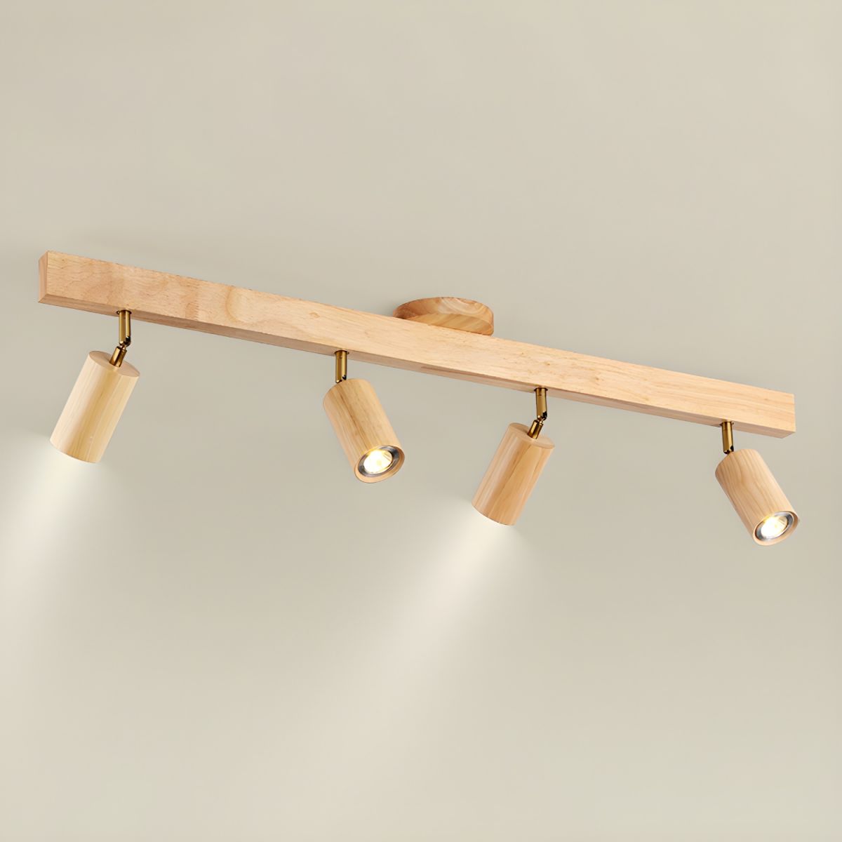 Natural Wood Beam Spotlight Fixture
