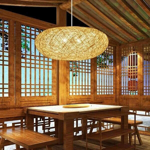 Nest Round Rattan Pendant Light