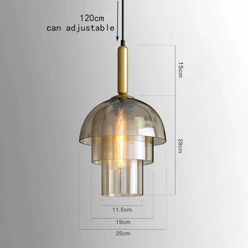 Niccolo - Cognac Glass Hanging Lamp Modern