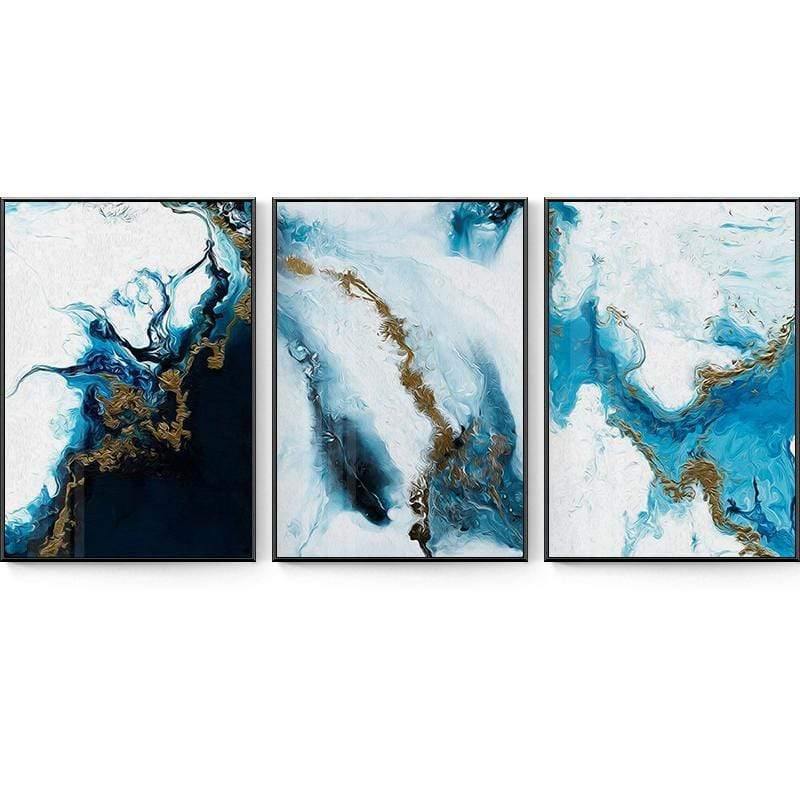 Stroke of Blue Stretched Canvas - Nordic Side - 3 piece, Acrylic Image, canvas art, spo-enabled