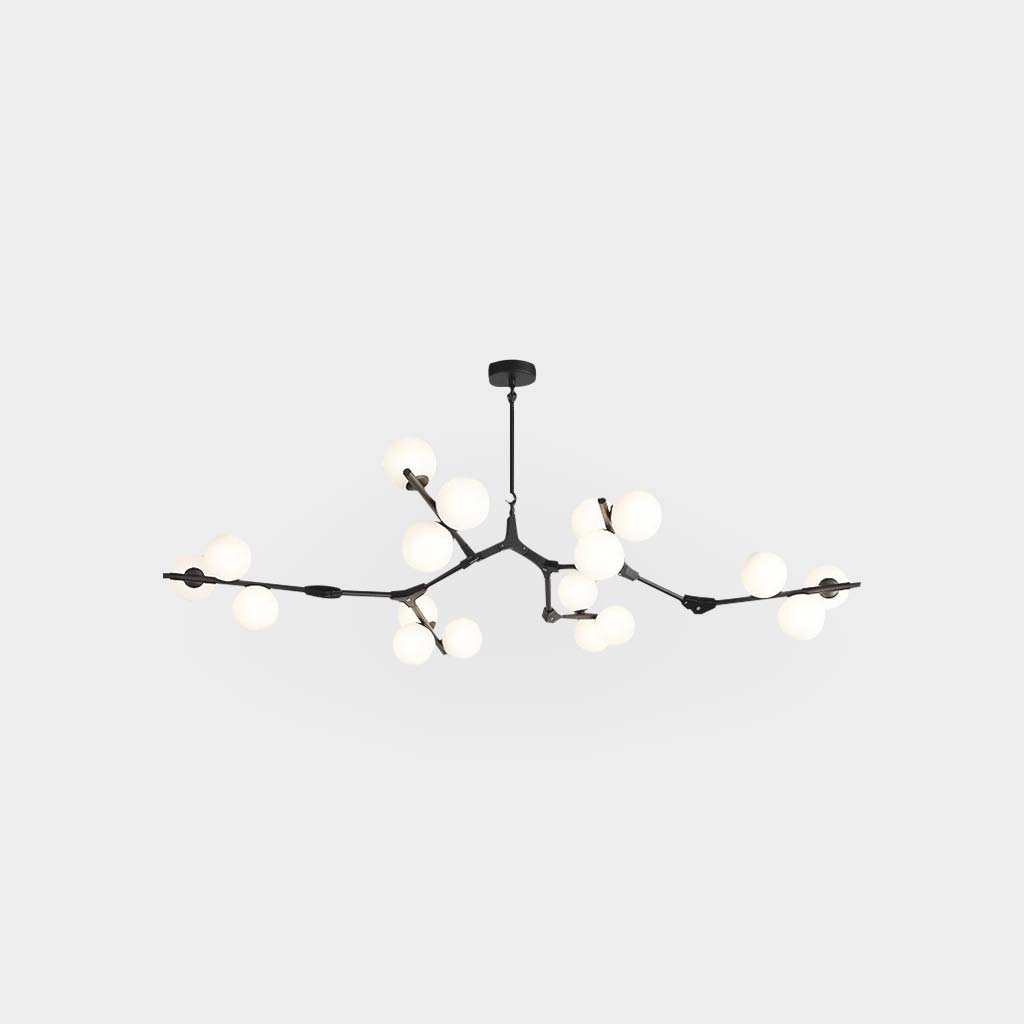 Chandelier Nordic Elegant Branch Bubble Glass Ball, Black / Gold
