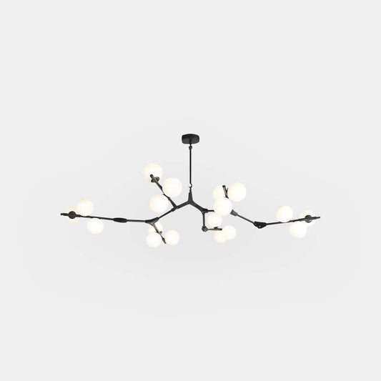 Chandelier Nordic Elegant Branch Bubble Glass Ball, Black / Gold
