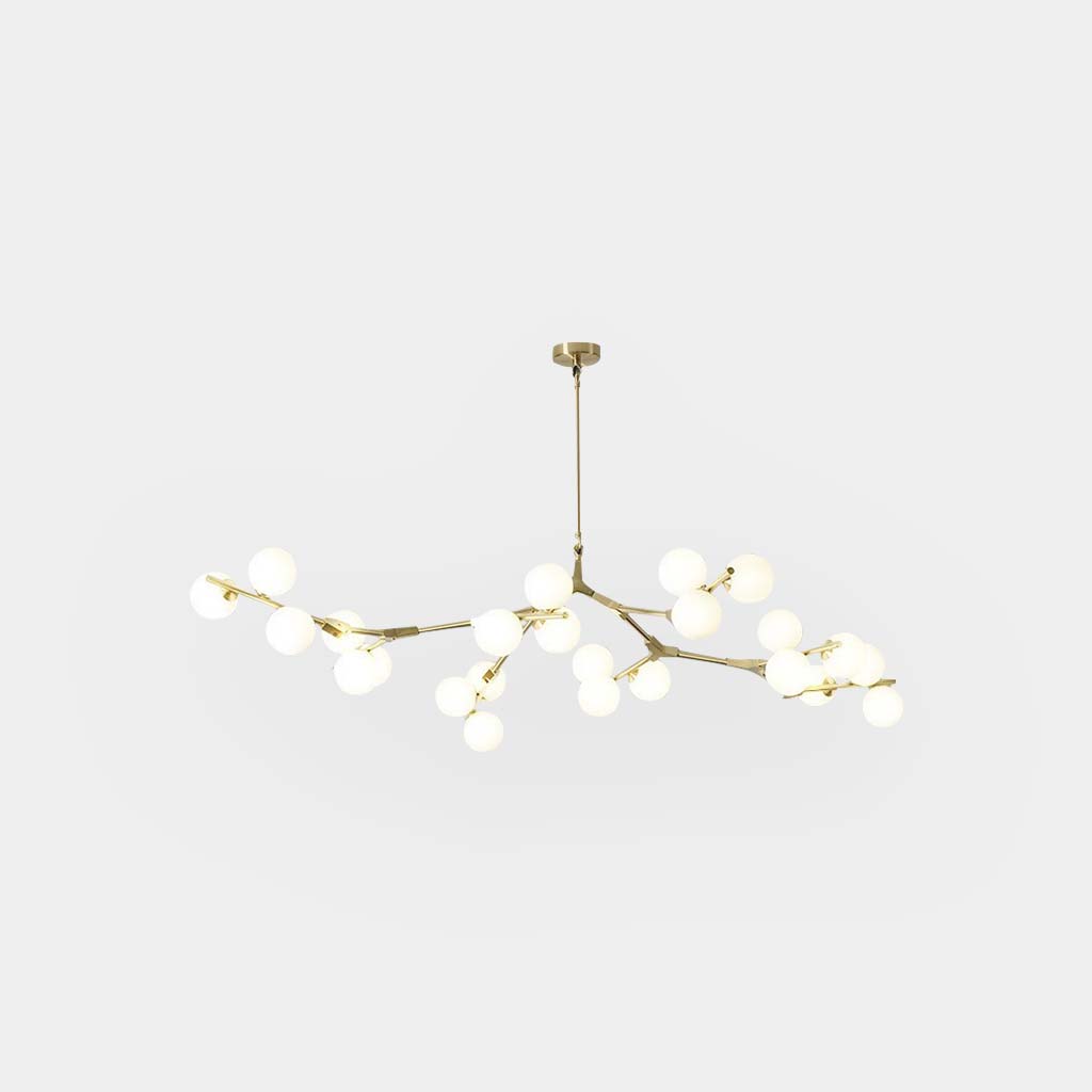 Chandelier Nordic Elegant Branch Bubble Glass Ball, Black / Gold
