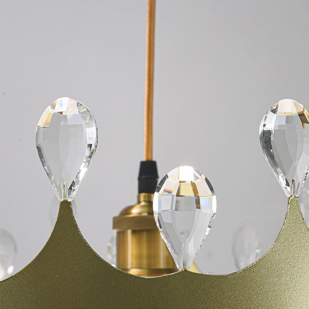 Feather Chandelier, Crystal Crown Light