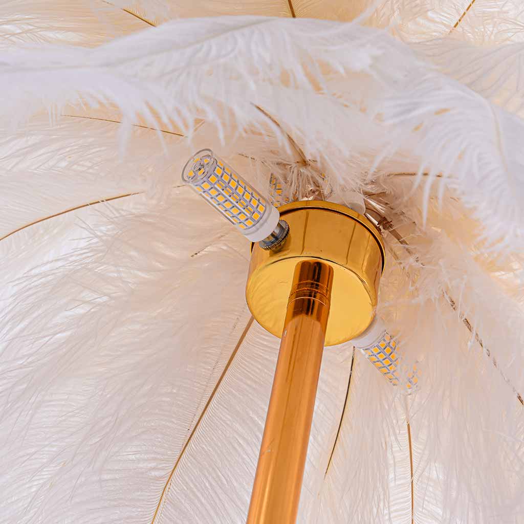 Ostrich Feather Floor Lamp Stand