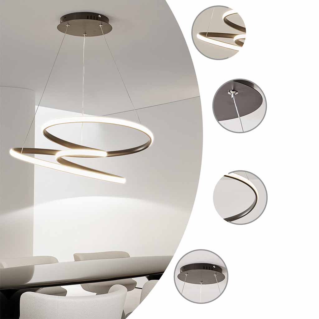Chandelier Ceiling Light LED Nordic Geometric Ring Helix