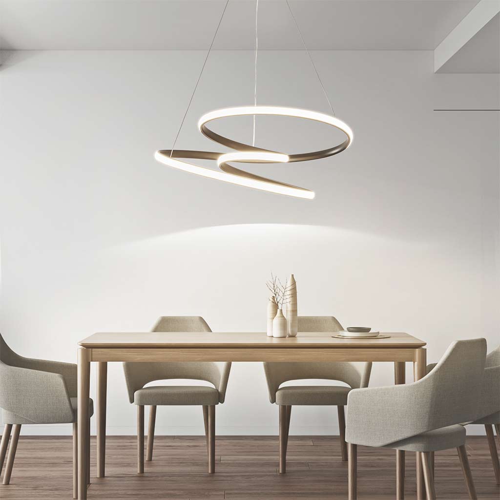 Chandelier Ceiling Light LED Nordic Geometric Ring Helix