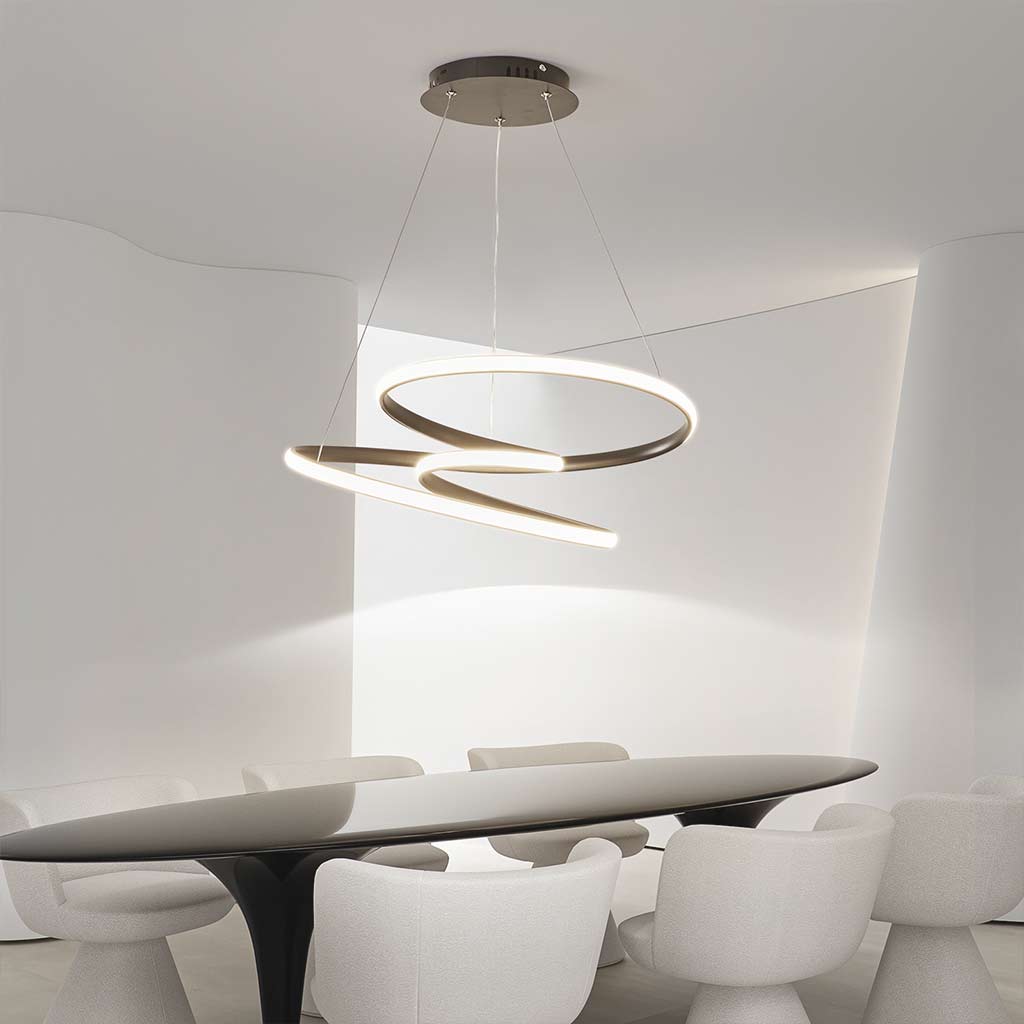 Chandelier Ceiling Light LED Nordic Geometric Ring Helix