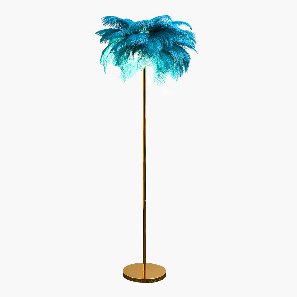 Ostrich Feather Floor Lamp Stand