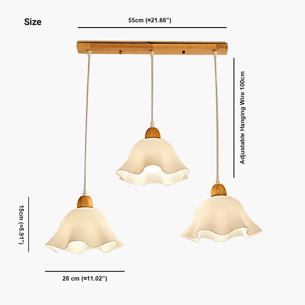 Pendant Light Nordic Wood Floral Fixture