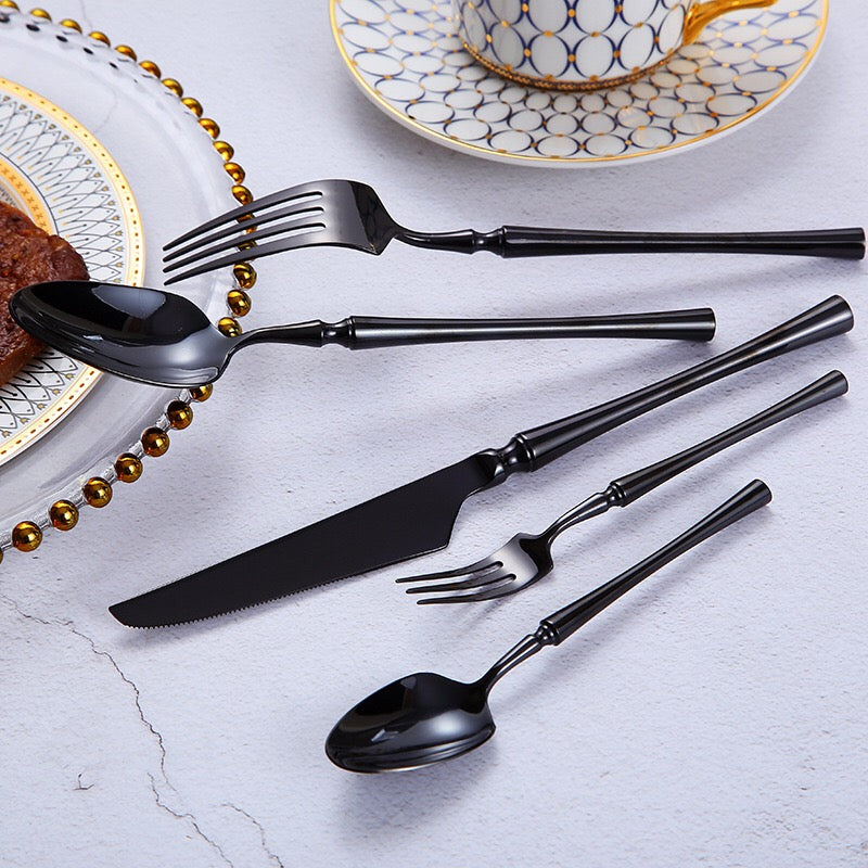 Serena Black Cutlery Set