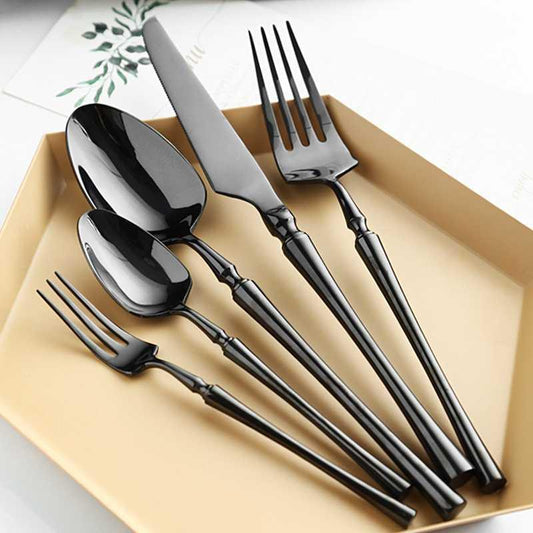 Serena Black Cutlery Set