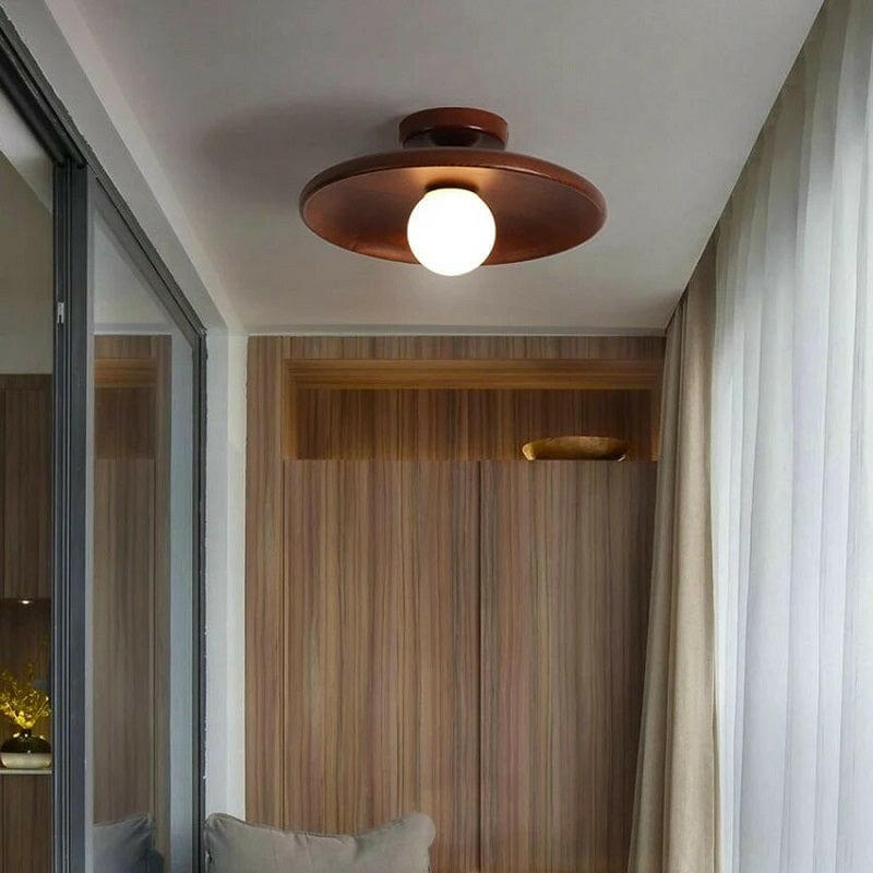 Olav - Wood-colored walnut Ceiling Lamp