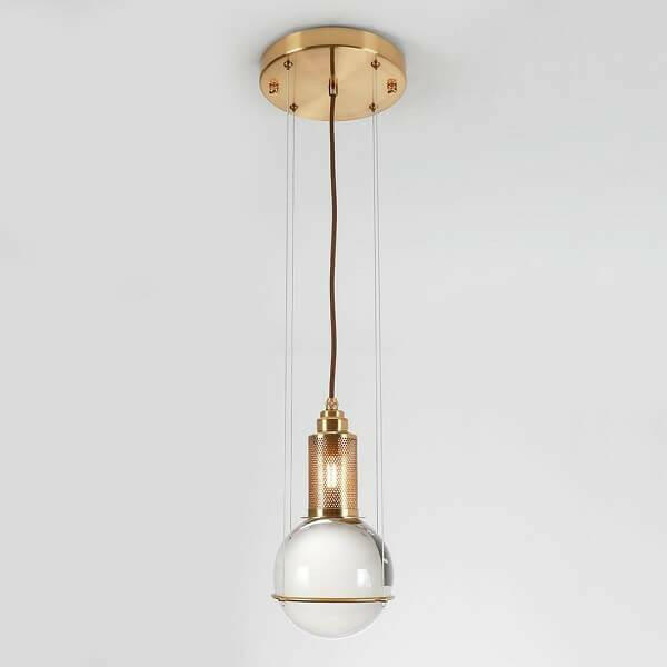 Opal Round Glass Sphere Pendant Light