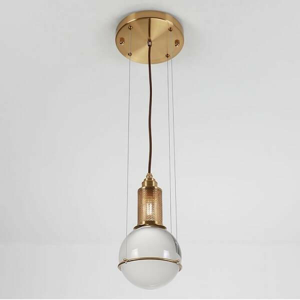 Opal Round Glass Sphere Pendant Light