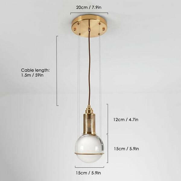 Opal Round Glass Sphere Pendant Light