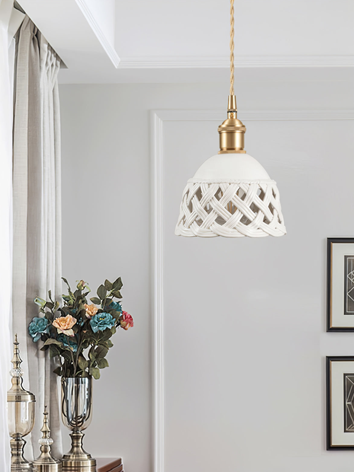 Miira Brass Pendant Swag Light
