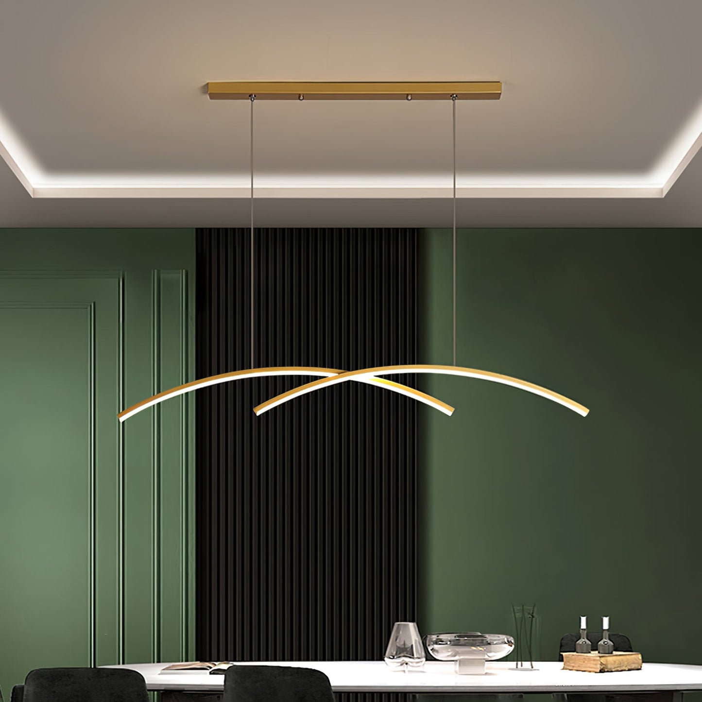 Oscillating Strip Island Chandelier