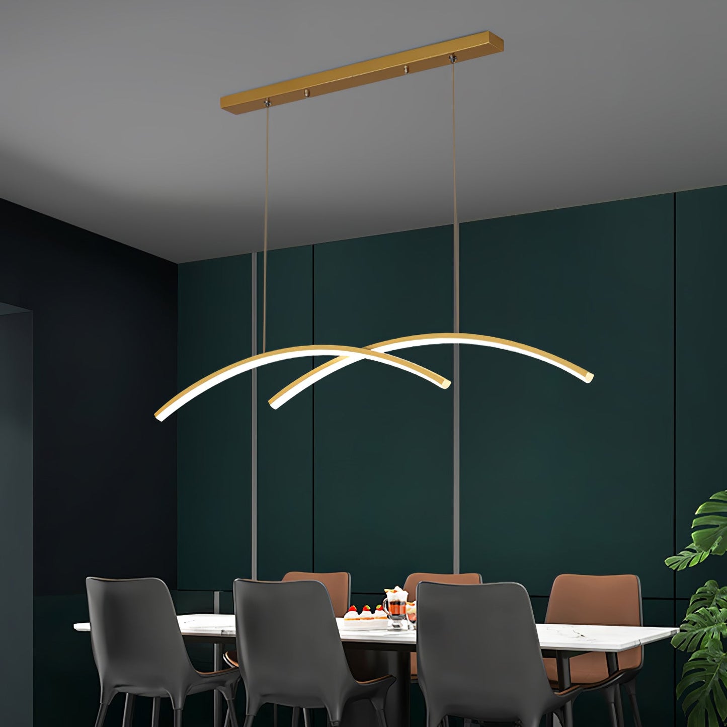 Oscillating Strip Island Chandelier