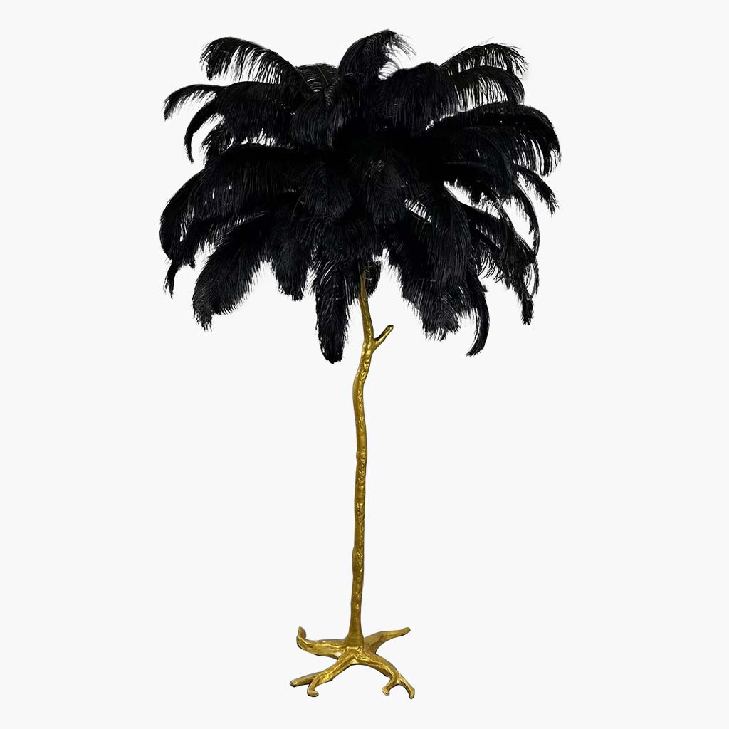 Ostrich Feather Floor Lamp Luxury, 16 Colors/Resin