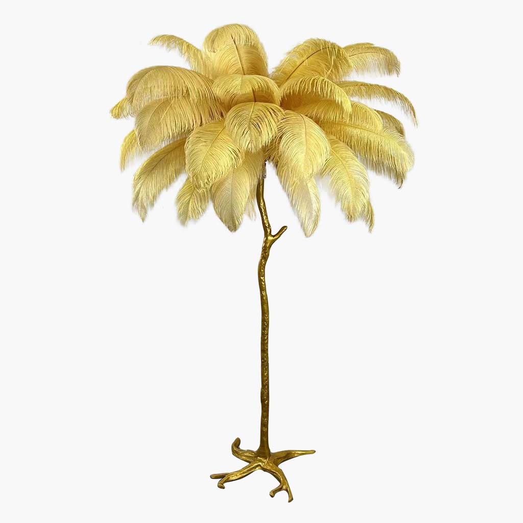 Ostrich Feather Floor Lamp Luxury, 16 Colors/Resin