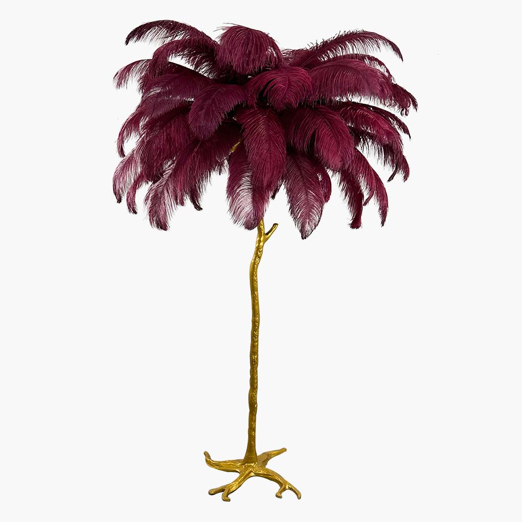 Ostrich Feather Floor Lamp Luxury, 16 Colors/Resin