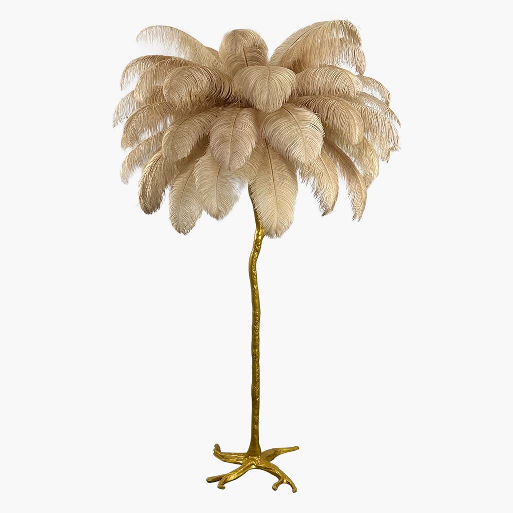 Ostrich Feather Floor Lamp Luxury, 16 Colors/Resin