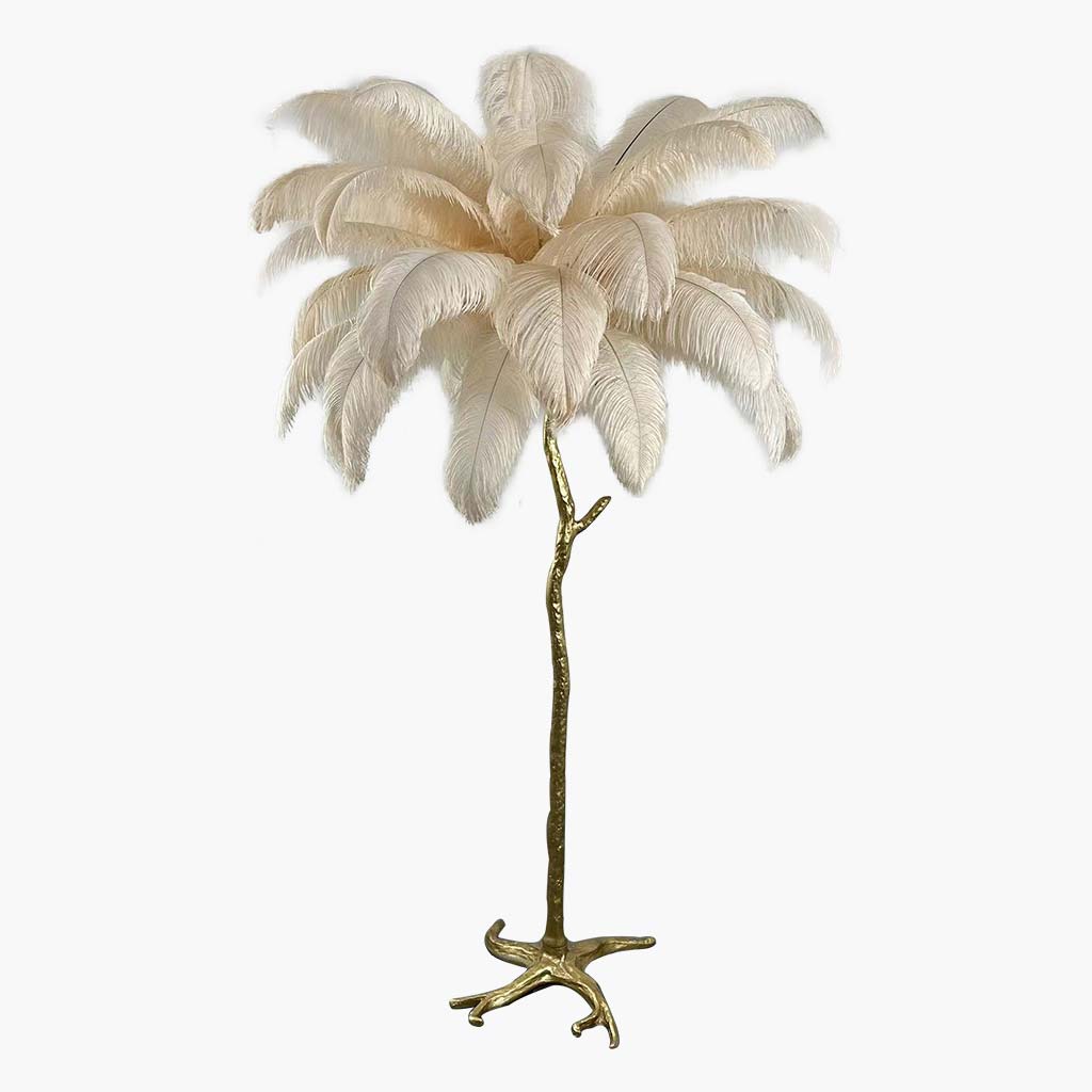 Ostrich Feather Floor Lamp Luxury, 16 Colors/Resin