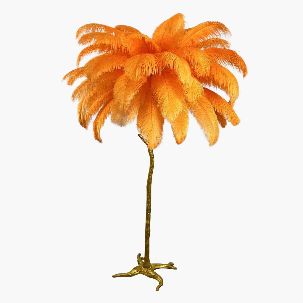Ostrich Feather Floor Lamp Luxury, 16 Colors/Resin