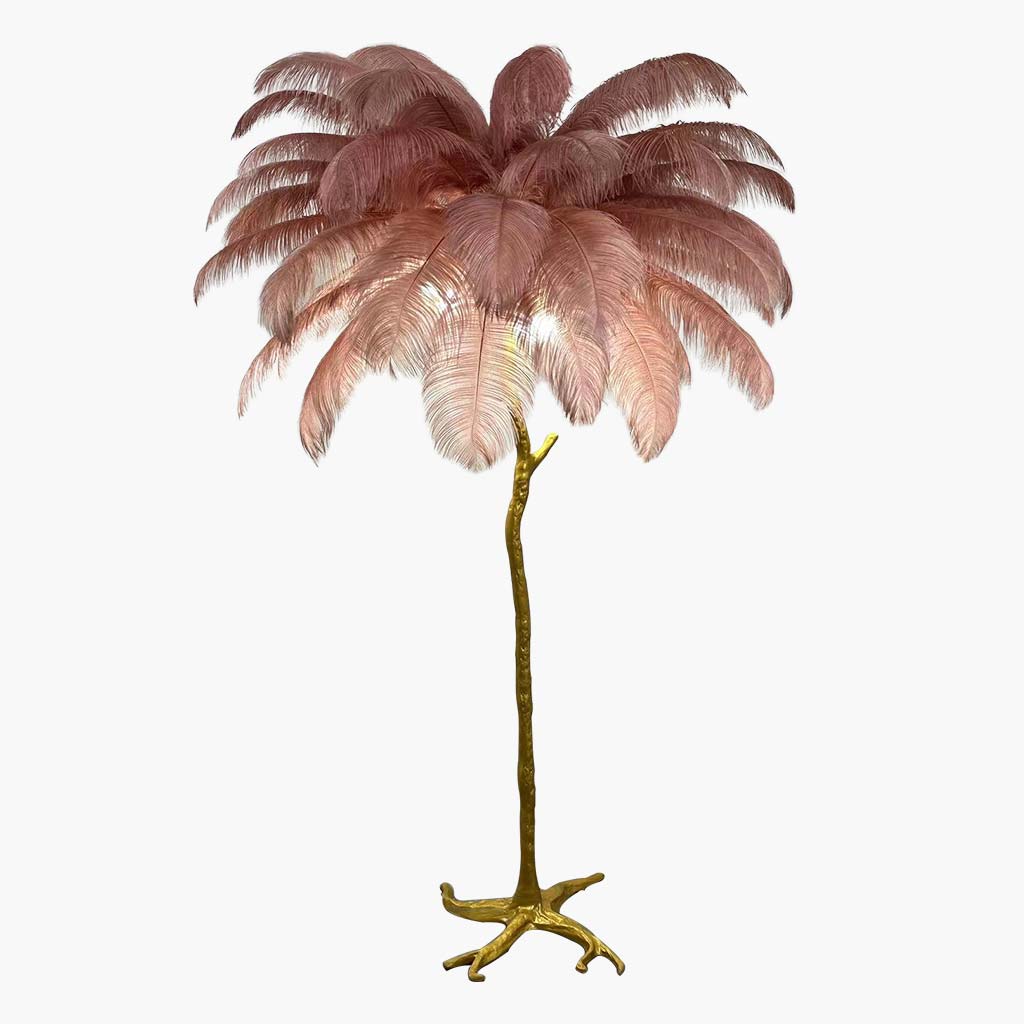 Ostrich Feather Floor Lamp Luxury, 16 Colors/Resin