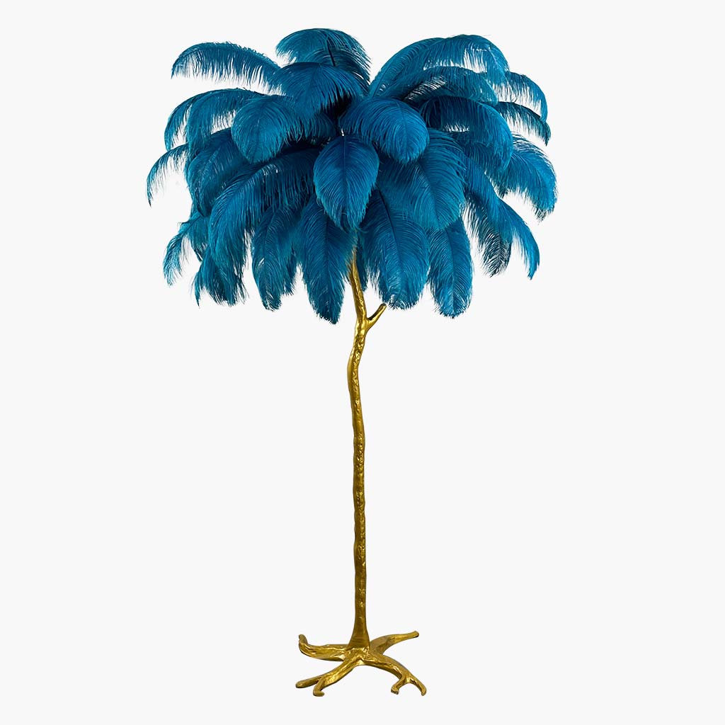 Ostrich Feather Floor Lamp Luxury, 16 Colors/Resin