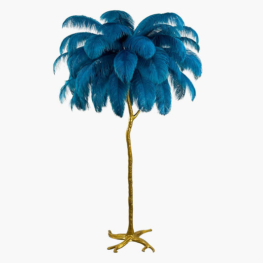 Ostrich Feather Floor Lamp Luxury, 16 Colors/Resin
