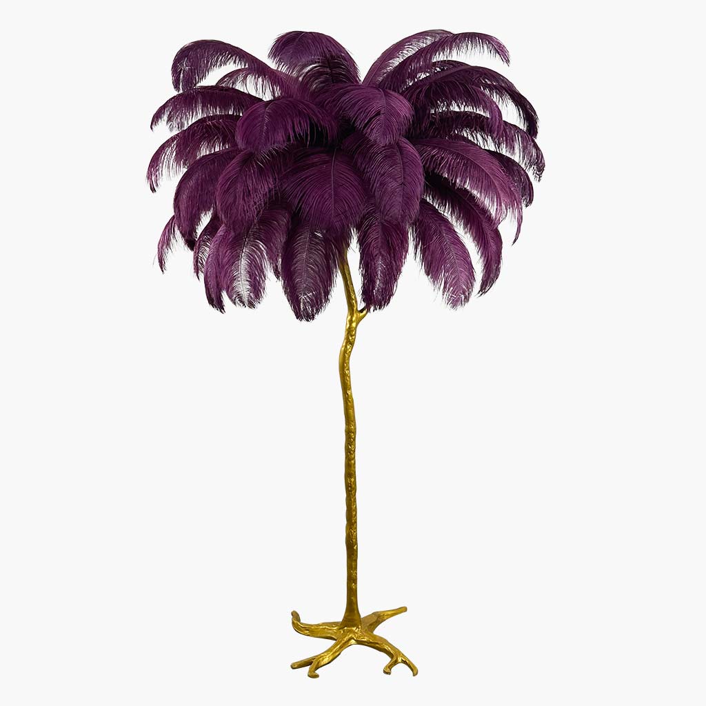Ostrich Feather Floor Lamp Luxury, 16 Colors/Resin