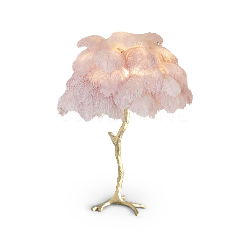 Ostrich Feather Table Lamp