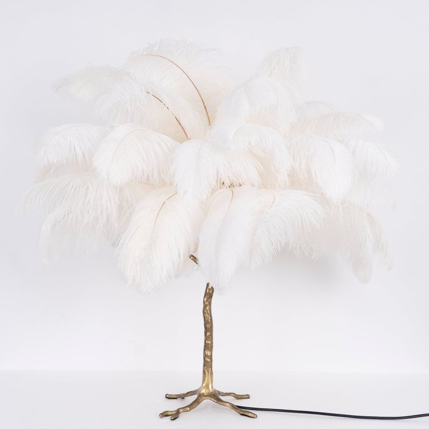 Ostrich Feather Table Lamp