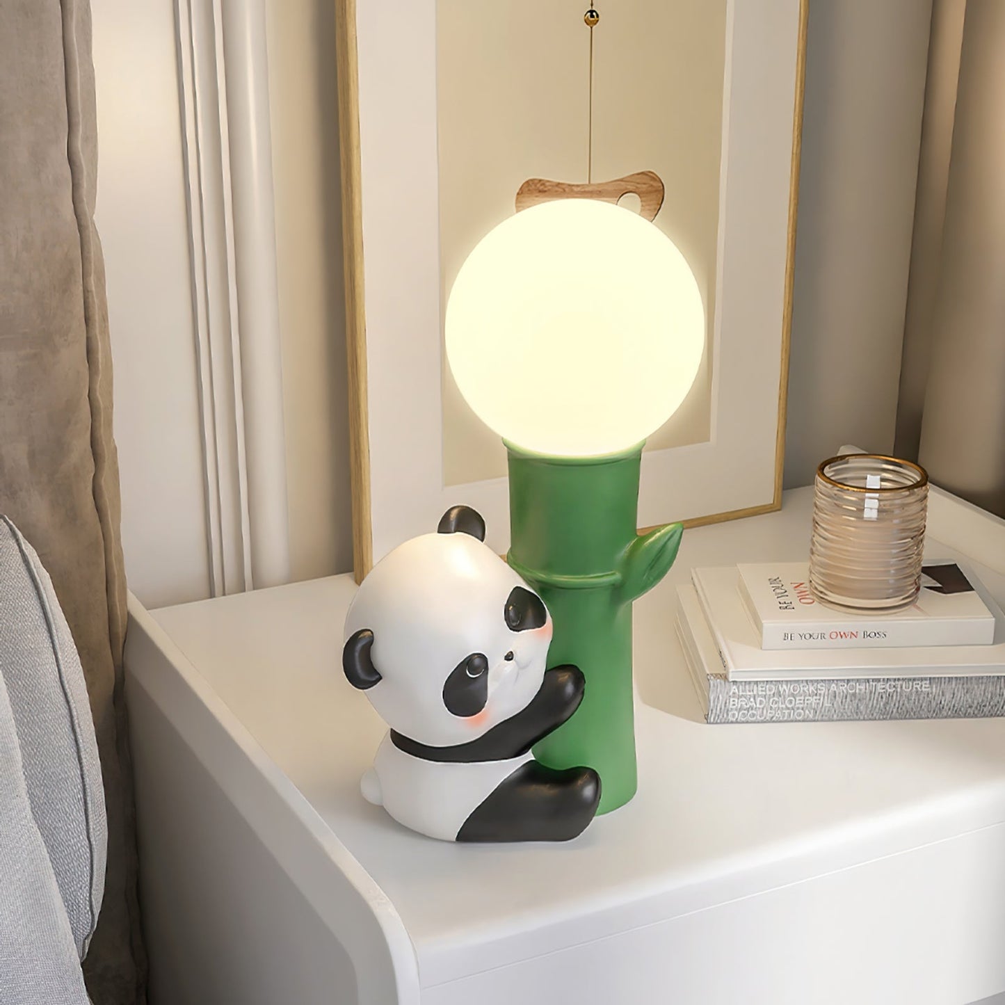 Panda Bamboo Table Lamp
