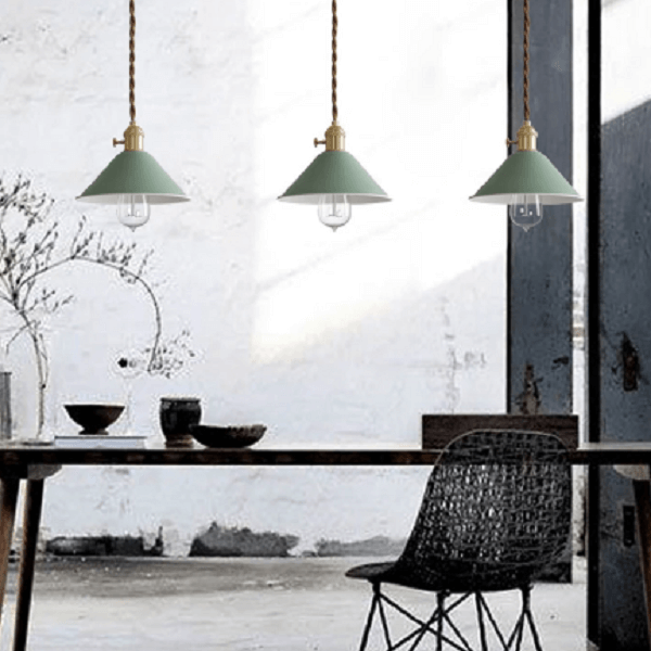 Pastel Coloured Cone Shade Industrial Pendant Light