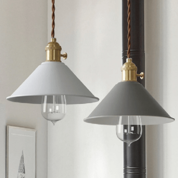 Pastel Coloured Cone Shade Industrial Pendant Light