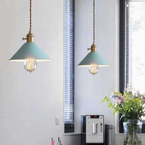 Pastel Coloured Cone Shade Industrial Pendant Light