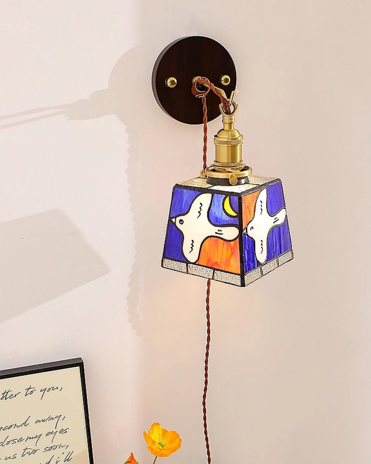 Peace Dove Plug In Wall Lamp