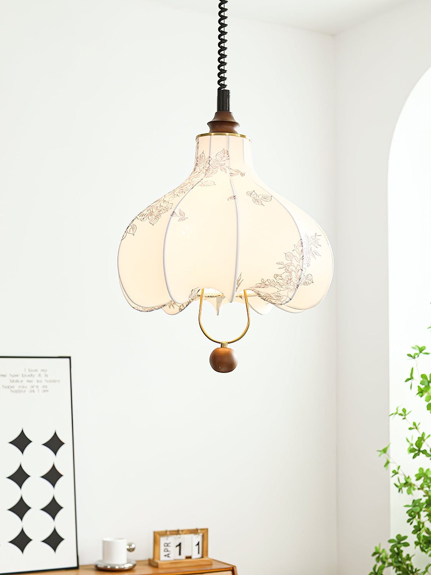 Pear Fabric Pendant Light