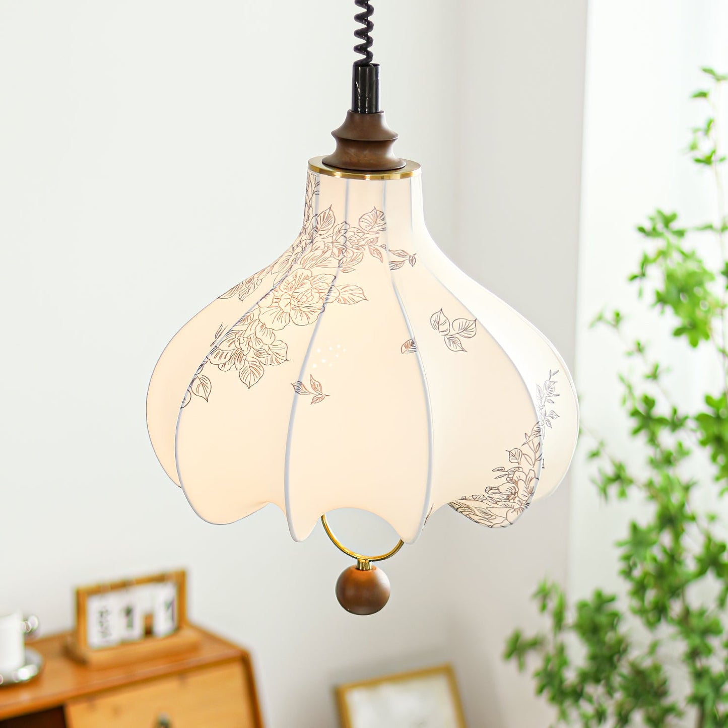 Pear Fabric Pendant Light
