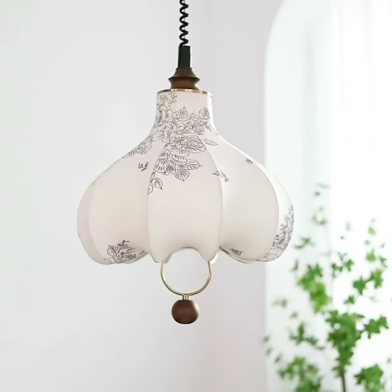 Pear Fabric Pendant Light