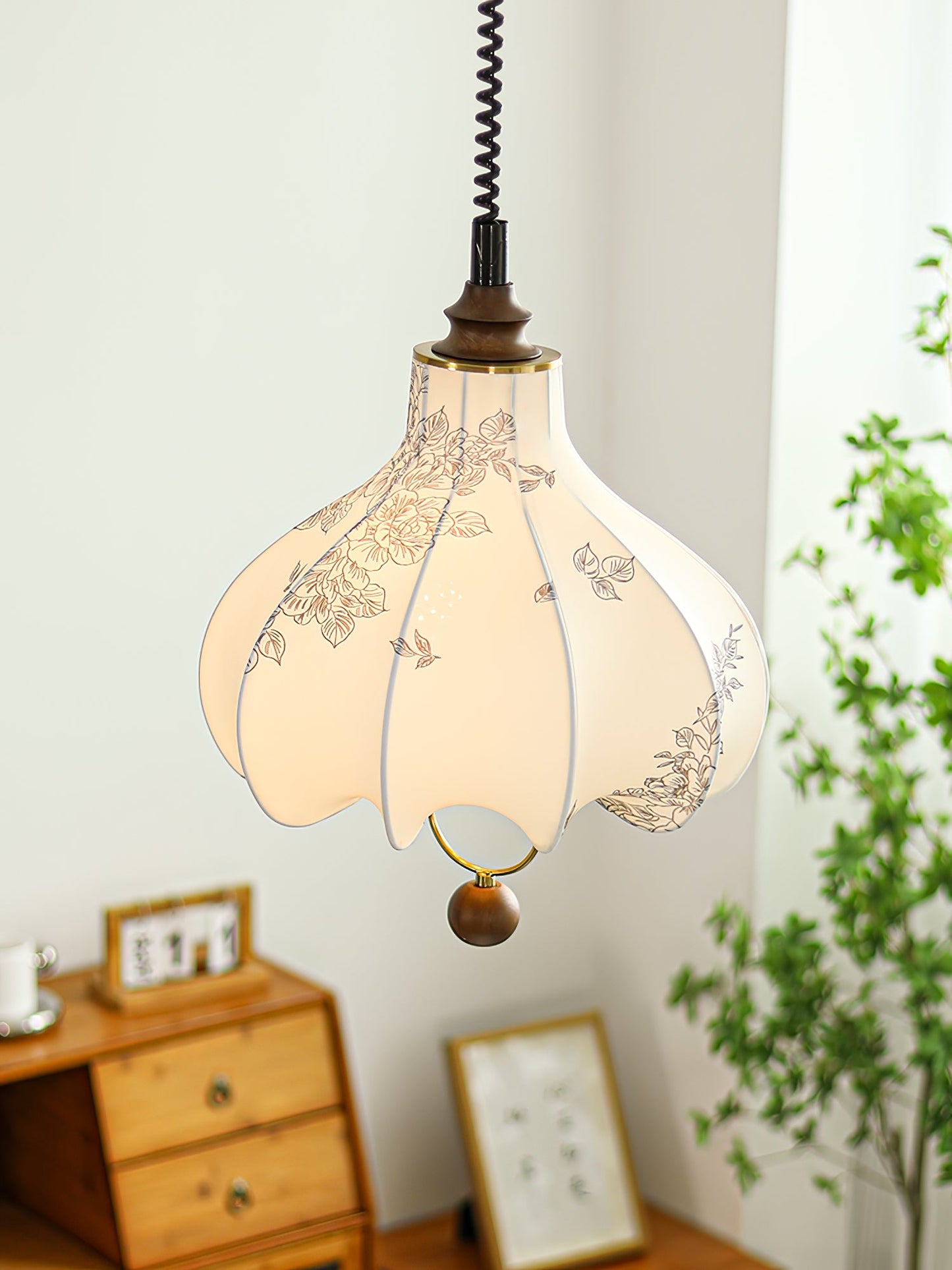 Pear Fabric Pendant Light