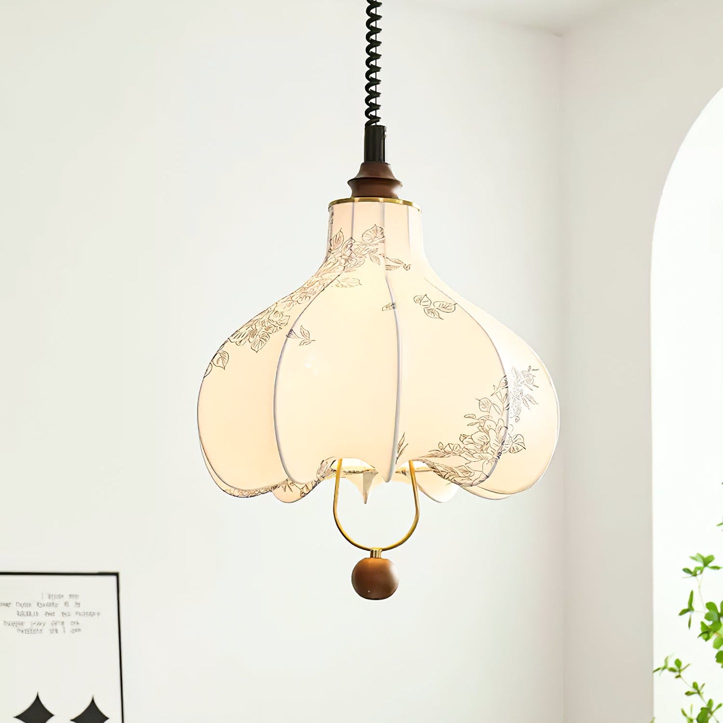 Pear Fabric Pendant Light