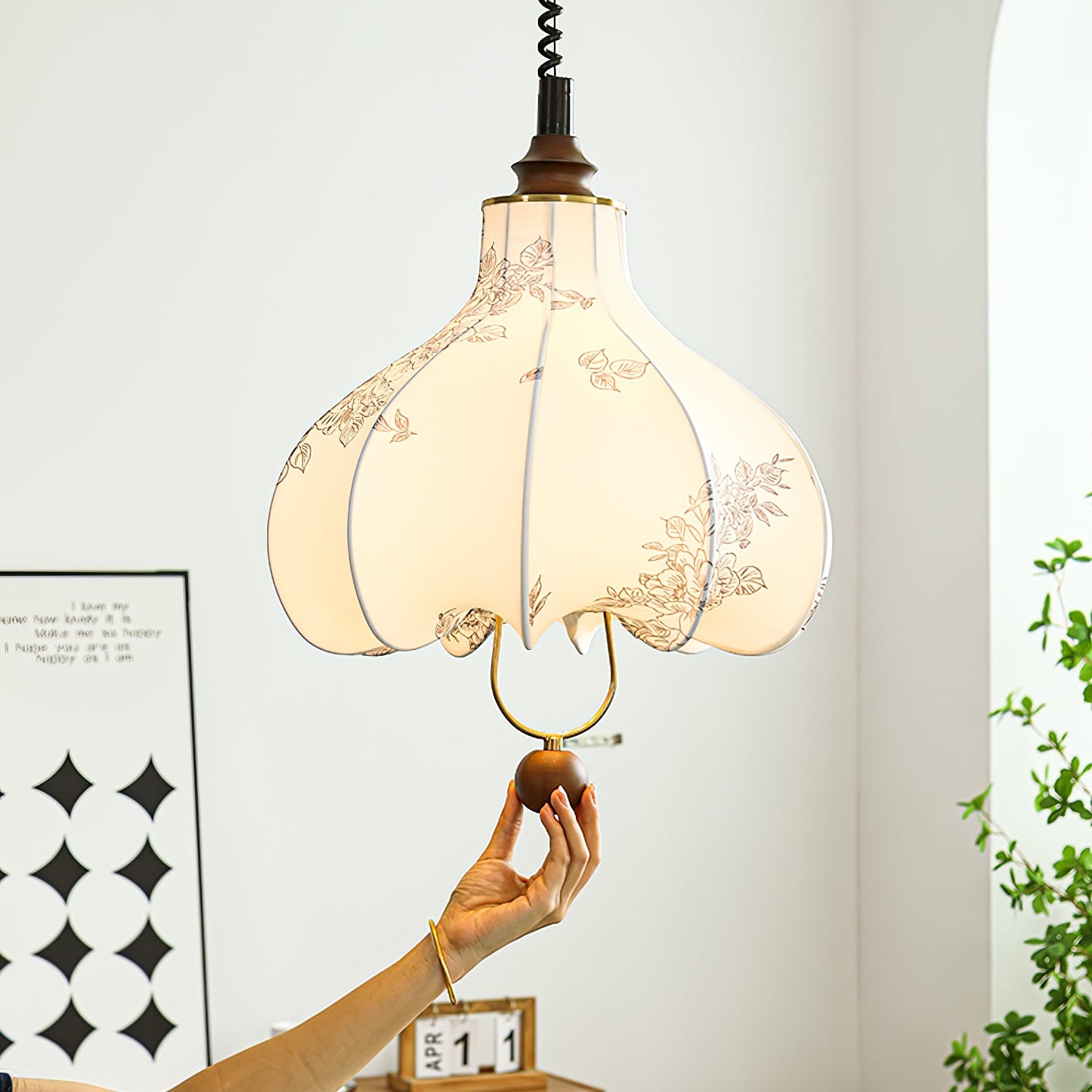 Pear Fabric Pendant Light