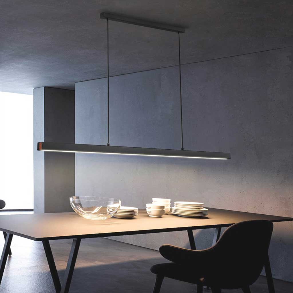 Pendant Light Modern Minimalist Aluminum Linear LED Dimmable, Black/White