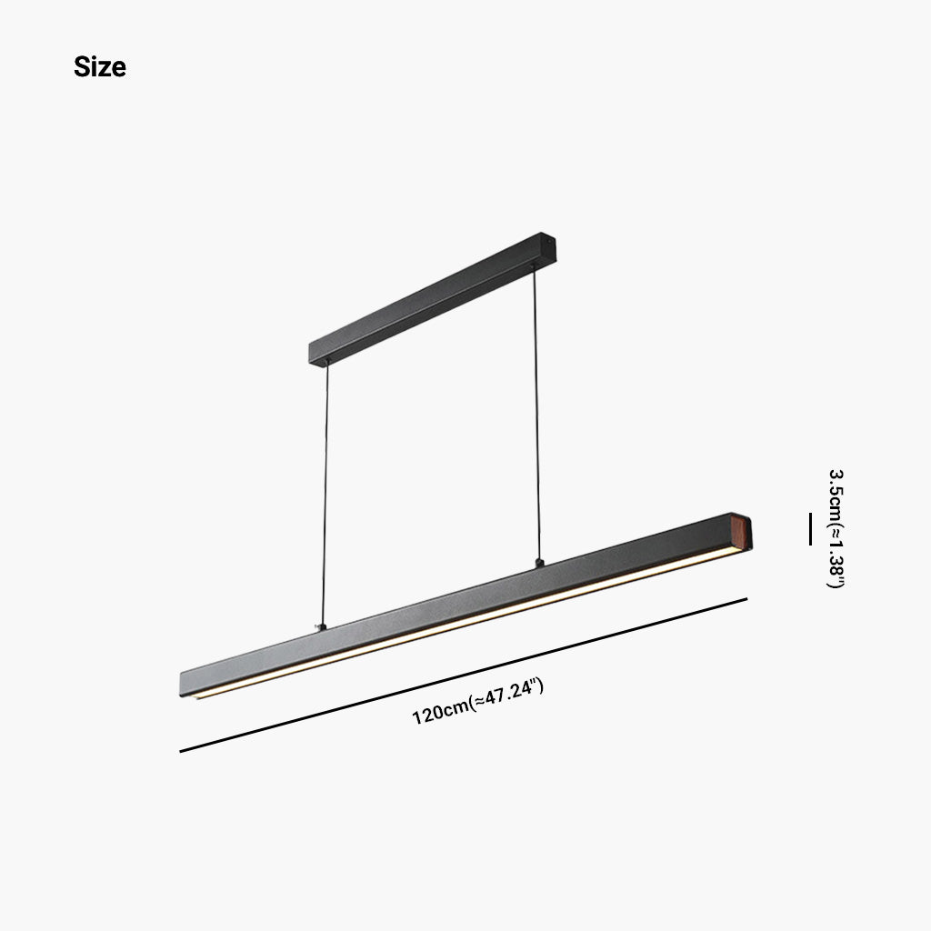 Pendant Light Modern Minimalist Aluminum Linear LED Dimmable, Black/White