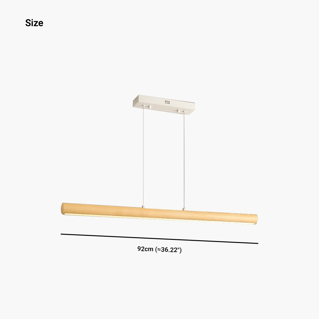 Pendant Light Modern Linear LED Dimmable, Wood & Iron